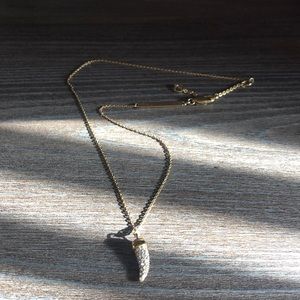 Michael Kors gold ink horn necklace.